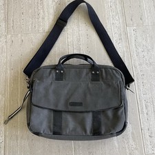 Timbuk2 The Distilled Collection Laptop Briefcase Grey Striped Canvas Leather picture