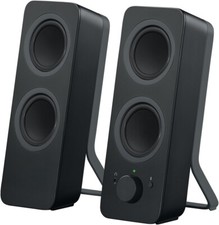 2.0 Stereo Computer Speakers with Bluetooth, Auxiliary Desktop Stand picture
