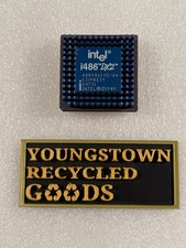 INTEL i486 DX2 SX731 66MHz CPU WITH BLUE HEATSINK A80486DX2-66 picture