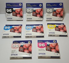 2013- Lot Of 8 GENUINE Epson 96 T096 ink For R2880 T0962-T0965-T0967-T0968-T0969 picture