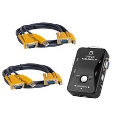 KVM Switch USB VGA 10ft Cable for 2 Computer Monitor Mouse Keyboard Share Select picture