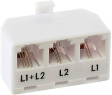 Telephone Line Splitter Adapter RJ11| Dual Line Separator 4 Conductor 2 Pack picture