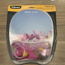Fellowes Pink Flowers Photo Gel Wrist Rest Pad with Microban Protection picture