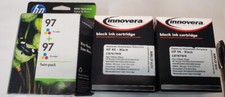 Lot of 4 Genuine Sealed Innovera 96 Blk and OEM HP 97 Clr Inkjets (2 of each) picture