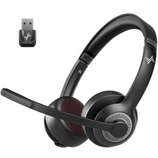 JIAMQISHI Wireless Headset with Mic for Work, Bluetooth V5.2 Headphones with ... picture