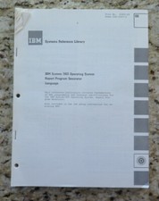 Vintage IBM System / 360 Operating System / RPG Language Dated 1968 / 1969 picture