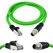 M12 X-Coded 8 Pin to RJ45 Cable Cat6A Industrial Ethernet Shielded Cable picture
