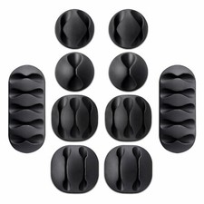 10-Pack Cable Reel Organizers Cord Wrap Holders Desktop Charger Clip Wire picture