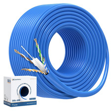 [UL Listed] 10Gbps 24AWG Stranded Cat 6 Cable, 300Ft, Blue | In-Wall CM Rated, B picture