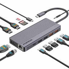 Docking Station Triple Monitors, 13 in 1 USB C Dock with Dual 4k60HZ HDMI, Di... picture