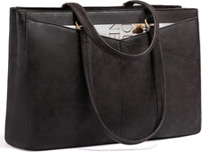 LOVEVOOK Laptop Bag for Women,15.6 Inch Laptop Tote Bag for Women,Vintage Leathe picture