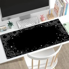 1pc Diatom Mud Extra Large Mouse Pad | Card Game Mat, Black Background with Wh picture