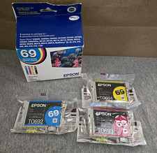 Epson 69 Genuine Ink Cartridges T0692 T0693 T0694 Cyan Magenta Yellow picture