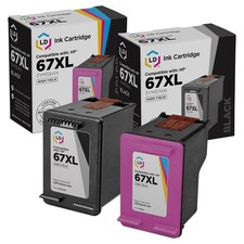 LD Replacements for HP 67XL HY Ink Cartridges: 3YM57AN Black & 3YM58AN Color 2PK picture