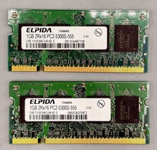 2x Elpida 1GB DDR2 667MHz PC2-5300 200-Pin SODIMM Laptop RAM 2GB Kit picture