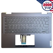 New Palmrest W/Backlit Keyboard Grey No FPR For Lenovo Yoga 7 14IRL8 14
