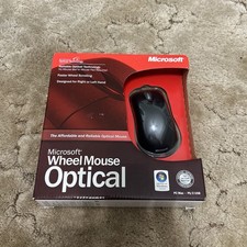 Microsoft Wheel Mouse Optical PC Mac USB PS2 Model X10-48807. Brand New Sealed picture