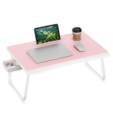 SONGMICS Foldable Lap Desk, Portable Bed Desk Table Tray w/Cup Holder Tray picture
