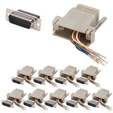10PCS DB15 Male Serial Port to RJ45 Ethernet Adapter picture