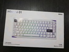 Akko Gem 01 Black on White Mechanical VIA Keyboard New 🔥 Awesome Item  picture