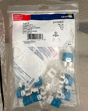 Leviton 61110-BL6 eXtreme Cat6 QuickPort Keystone Jacks Blue - Lot of 9 +12 Caps picture