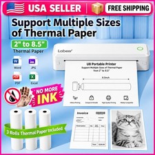 Portable Thermal Printer A4 8.5x11 Letter Bluetooth Inkless Wireless Travel picture