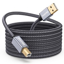 Meokse USB Printer Cable 25FT,Printer Cord 2.0 Type A 25FT/8M, Grey Braided picture