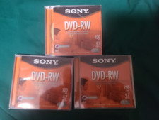 Lot of 3 Sony DVD -RW Discs - Brand New but not Shrink Wrapped picture