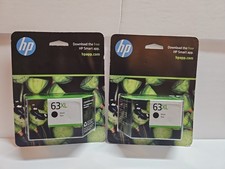 Set Of 2 HP 63XL Black Ink Cartridge New Exp FEB 2024 picture