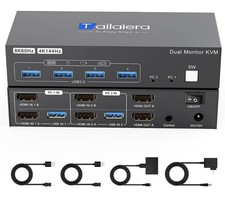 HDMI KVM Switch 2 Computers 2 Monitors, 8K@60Hz Dual Monitors for 2 Computers….. picture