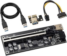 6 PACK PCI-E 1X to 16X V009S-PLUS Riser Card with 7 PCI-E 1X Adapter 8 Capacitor picture