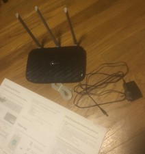 TP Link AC750 Wireless Dual Band 4 Port 3 Antenna Router Bundle Model Archer C20 picture