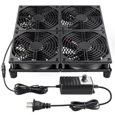 Wathai 120mm x 4 Router TV Box Fan 110v - 240v Big Airflow with Speed Control... picture