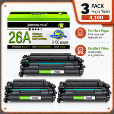 3PK Fits For HP Laserjet Pro M402n MFP M426fdw CF226A 26A Black Toner Cartridge picture