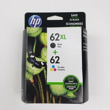 Genuine Factory Sealed HP 62XL Black & 62 Color Ink Cartridges 2022-2027 picture