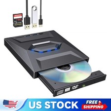 2x USB 3.0 External CD DVD Drive Writer Burner Player for PC Laptop Windows11 10 picture