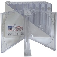 USDISC CD Jewel Cases Chubby 22mm, Quadruple 4 Disc (Clear) Lot picture
