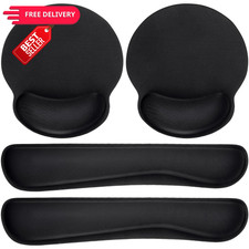 Yunsailing 8 Pcs Ergonomic Mouse Pad and Keyboard with Wrist Medium, Black picture