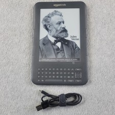 Amazon Kindle Keyboard 3rd Gen E-Ink D00901 E Reader WiFi New Battery USB Bundle picture