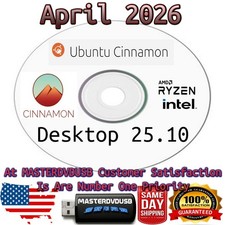Ubuntu Cinnamon 25.10 Desktop – Bootable DVD Live/Installer Same-Day Shipping picture