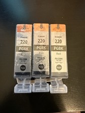 NEW  Canon PGI-220BK Black Ink Genuine OEM PGBK 3 Pack ~ picture