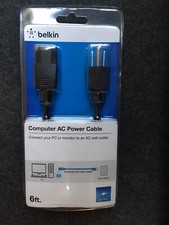 NEW Belkin 6 FT Computer AC Power Cable Supply Cord IEC 3-prong picture