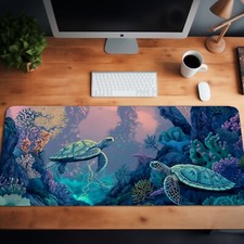 Oceanic Turtle Reef Desk Mat – Marine Life Mouse Pad, 3 Size Options picture