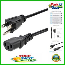 High-Quality 10FT Power Cord - NEMA 5-15P to C13 for Monitors and Printers picture
