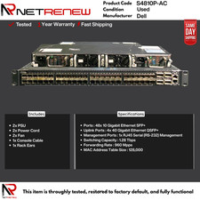 S4810P-AC Dell Force10 SFP 10G 4 QSFP 40G Dual PSU 48 Port picture