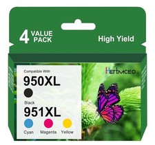 Pertmceo 950XL 951XL Ink Cartridge Set 4 Pack For HP OfficeJet Pro New picture
