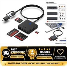 BENFEI 4-in-1 USB 3.0 & USB-C Memory Card Reader SD Micro SD MS CF Adapter picture