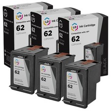 LD Ink Cartridge Replacement for HP 62 C2P04AN (Black, 3-Pack) picture