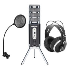 Samson Satellite USB/iOS Broadcast Mic w/Dual 16mm Capsules, w/Headphones picture