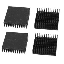 Aluminum Heatsink Heat Sink Cooling Cooler Fin Black 40mm x 40mm x 11mm 4 Pcs picture